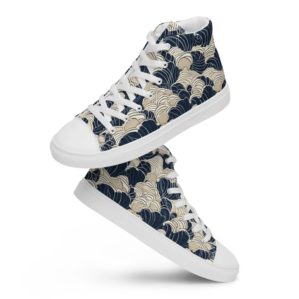 Midnight Conch on Men's High Top Canvas Shoes — Front