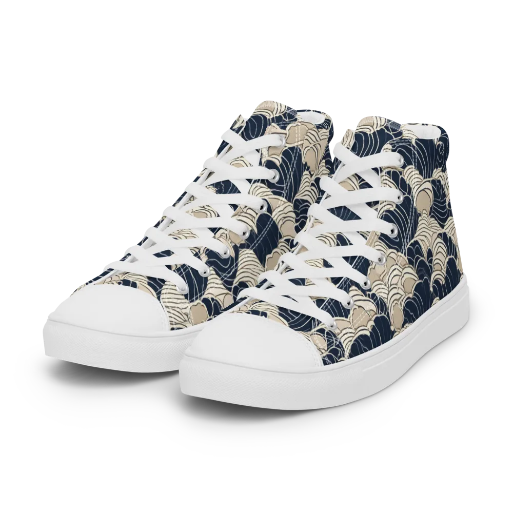 Midnight Conch on Women's High Top Canvas Shoes — Left Front