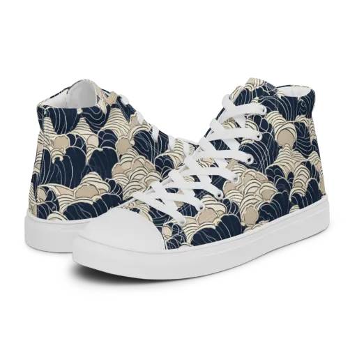 Midnight Conch on a Women's High Top Canvas Shoes