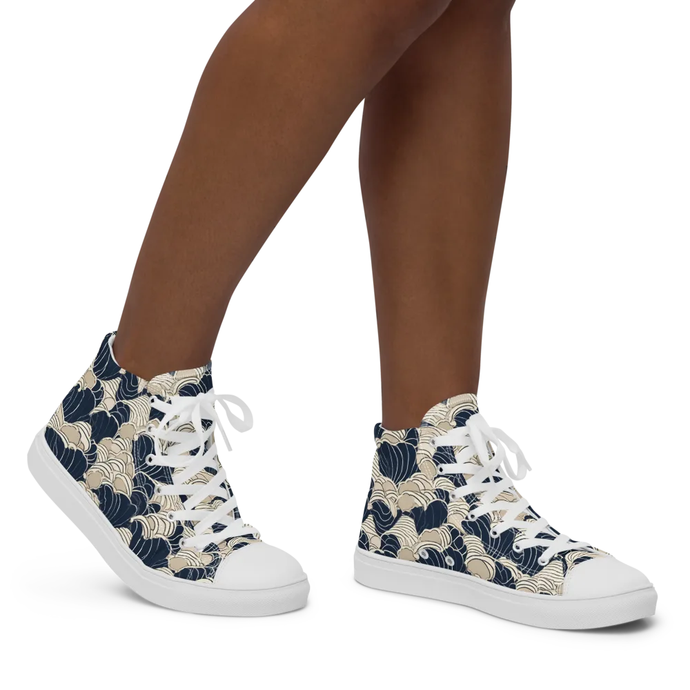 Midnight Conch on Women's High Top Canvas Shoes — Right