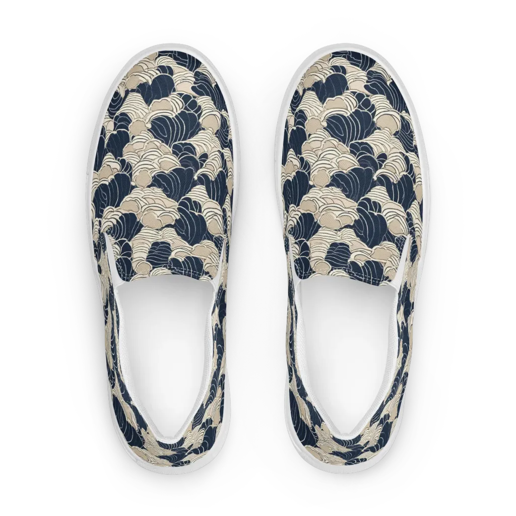Midnight Conch on Men's Slip-On Canvas Shoes — Front