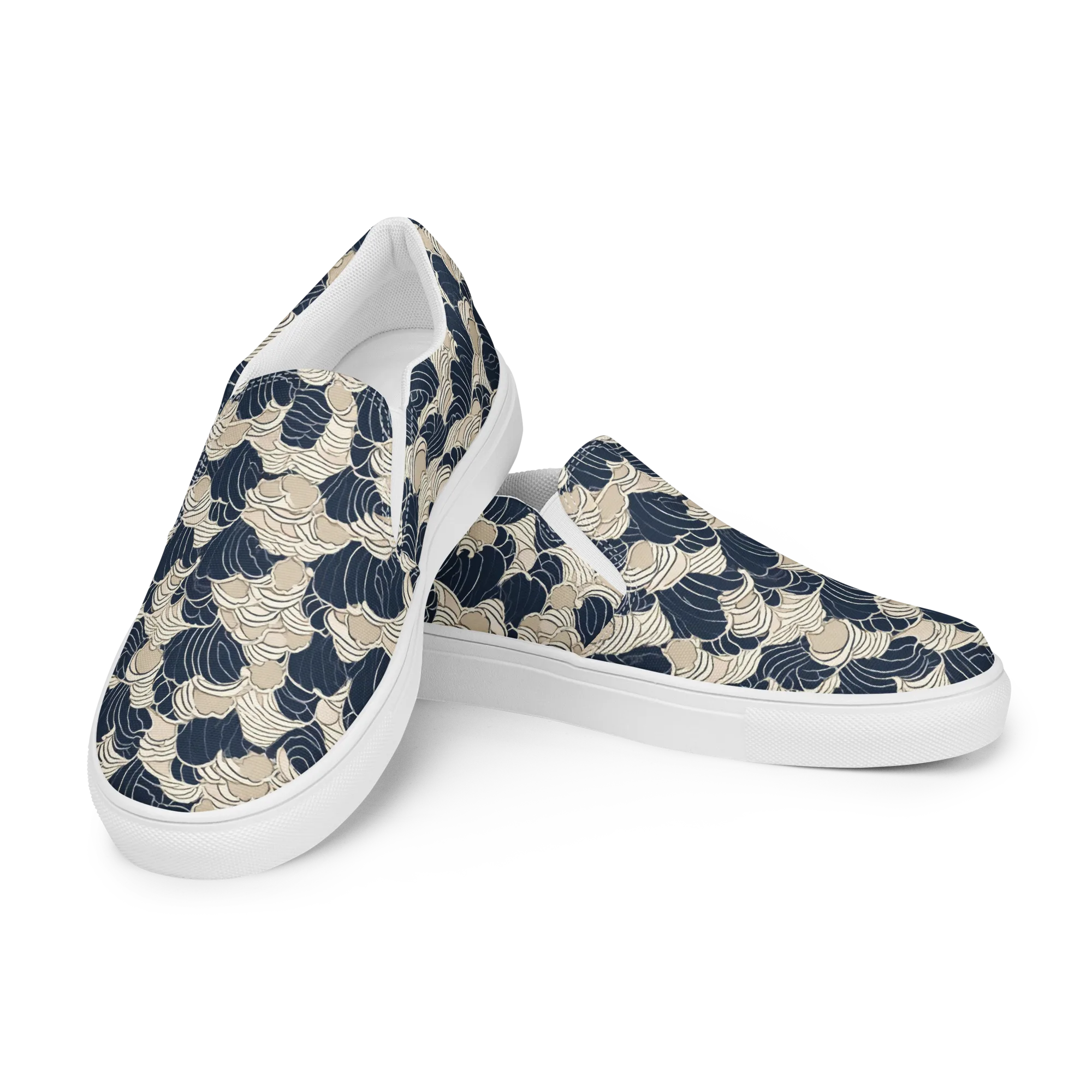 Midnight Conch on Men's Slip-On Canvas Shoes — Left Front