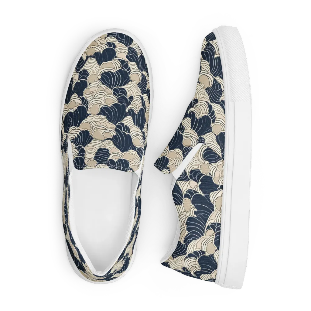 Midnight Conch on Men's Slip-On Canvas Shoes — Front