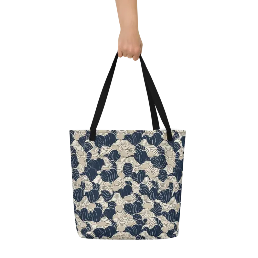 Midnight Conch on a Large Tote Bag W/ Pocket