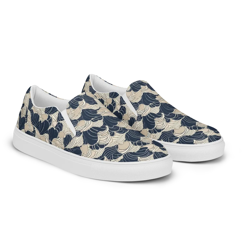 Midnight Conch on Women's Slip-On Canvas Shoes — Right Front
