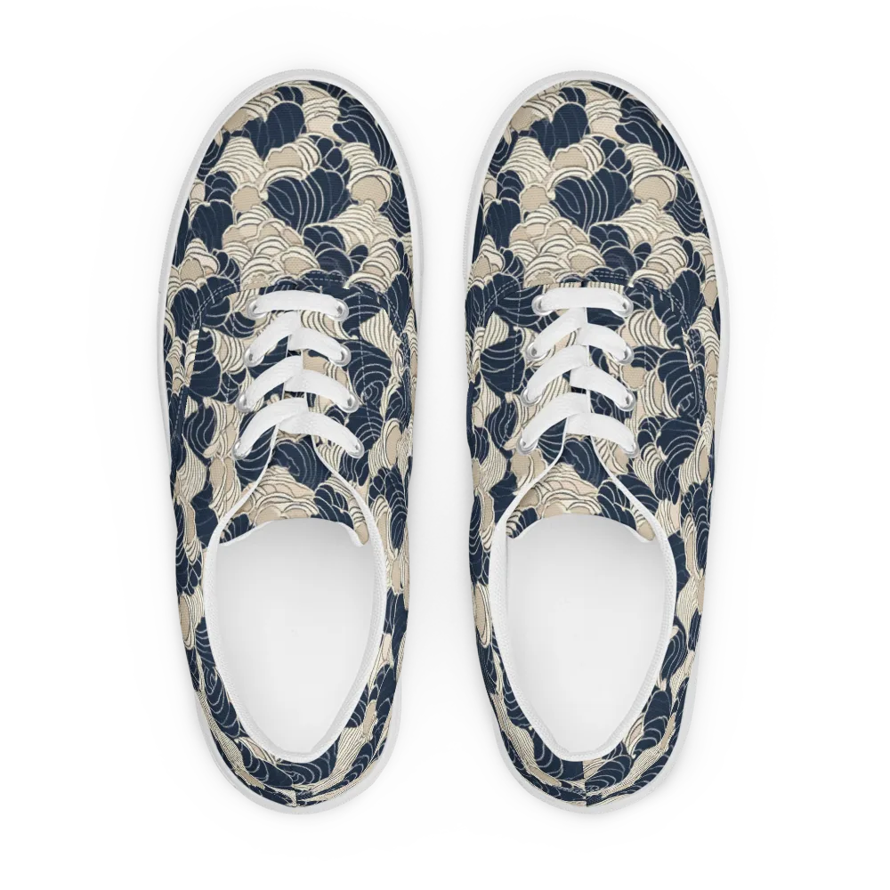 Midnight Conch on Men's Lace-Up Canvas Shoes — Front