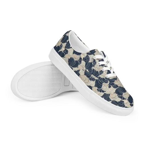 Midnight Conch on a Men's Lace-Up Canvas Shoes