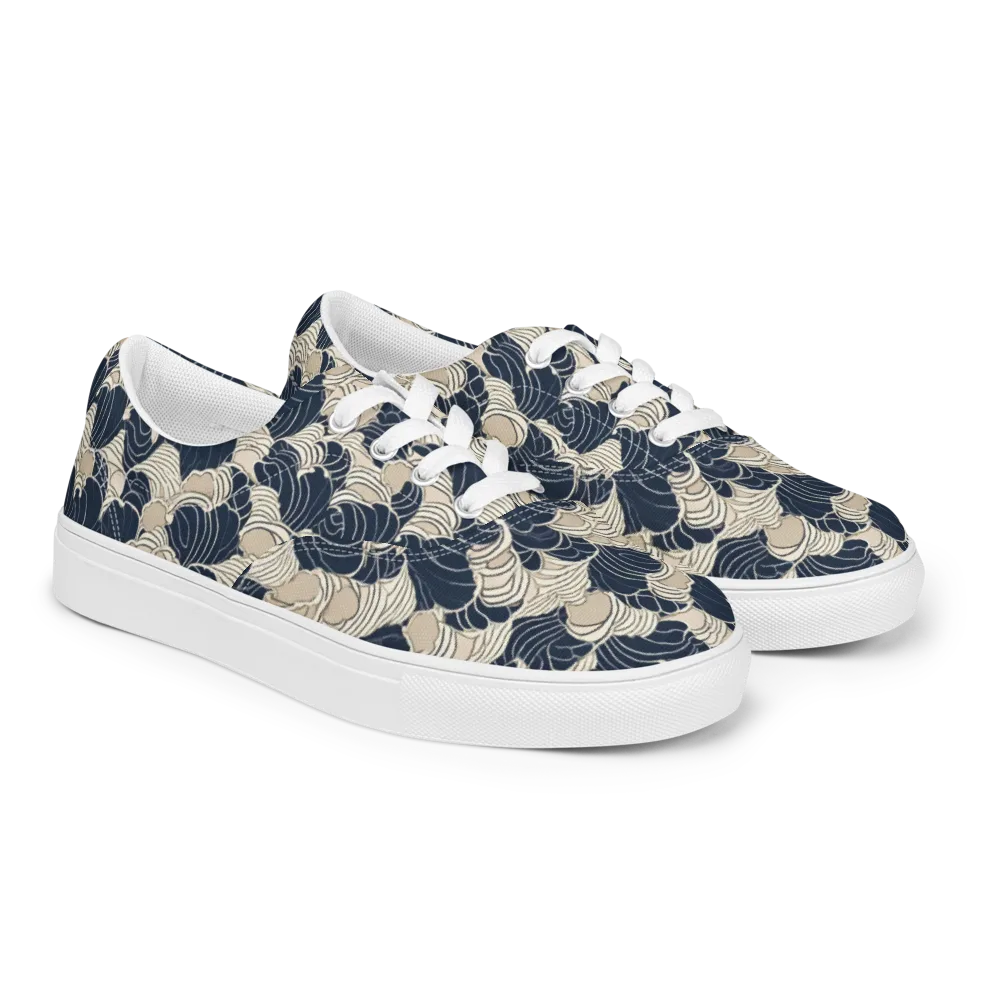 Midnight Conch on Men's Lace-Up Canvas Shoes — Right Front