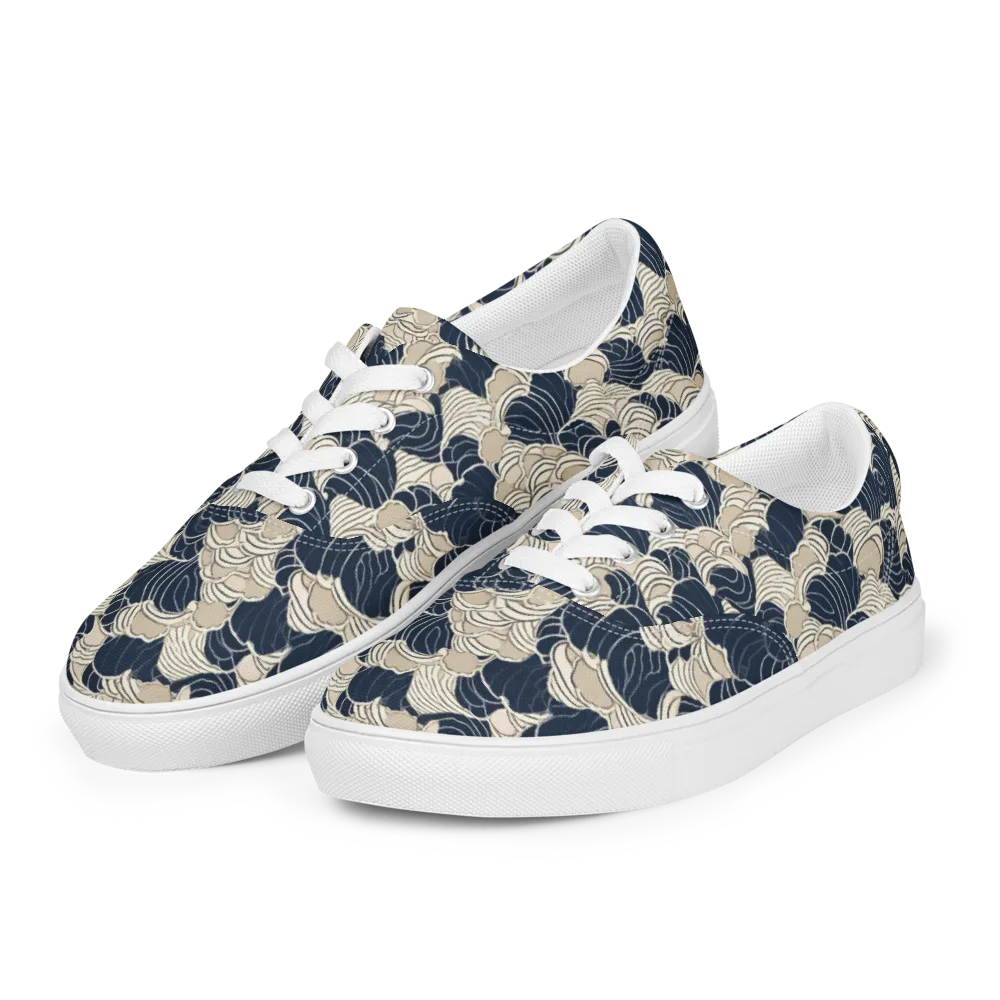 Midnight Conch on Men's Lace-Up Canvas Shoes — Left Front