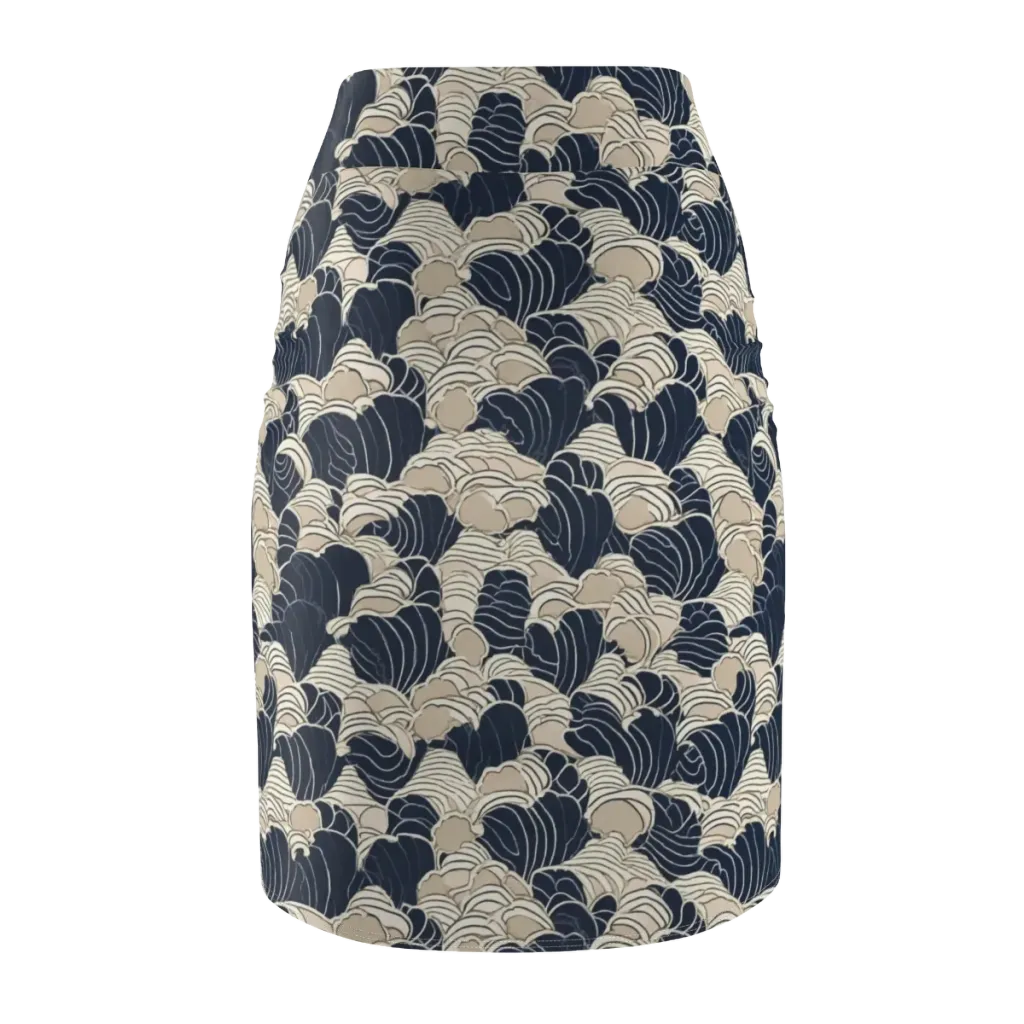 Midnight Conch on Pencil Skirt — Back