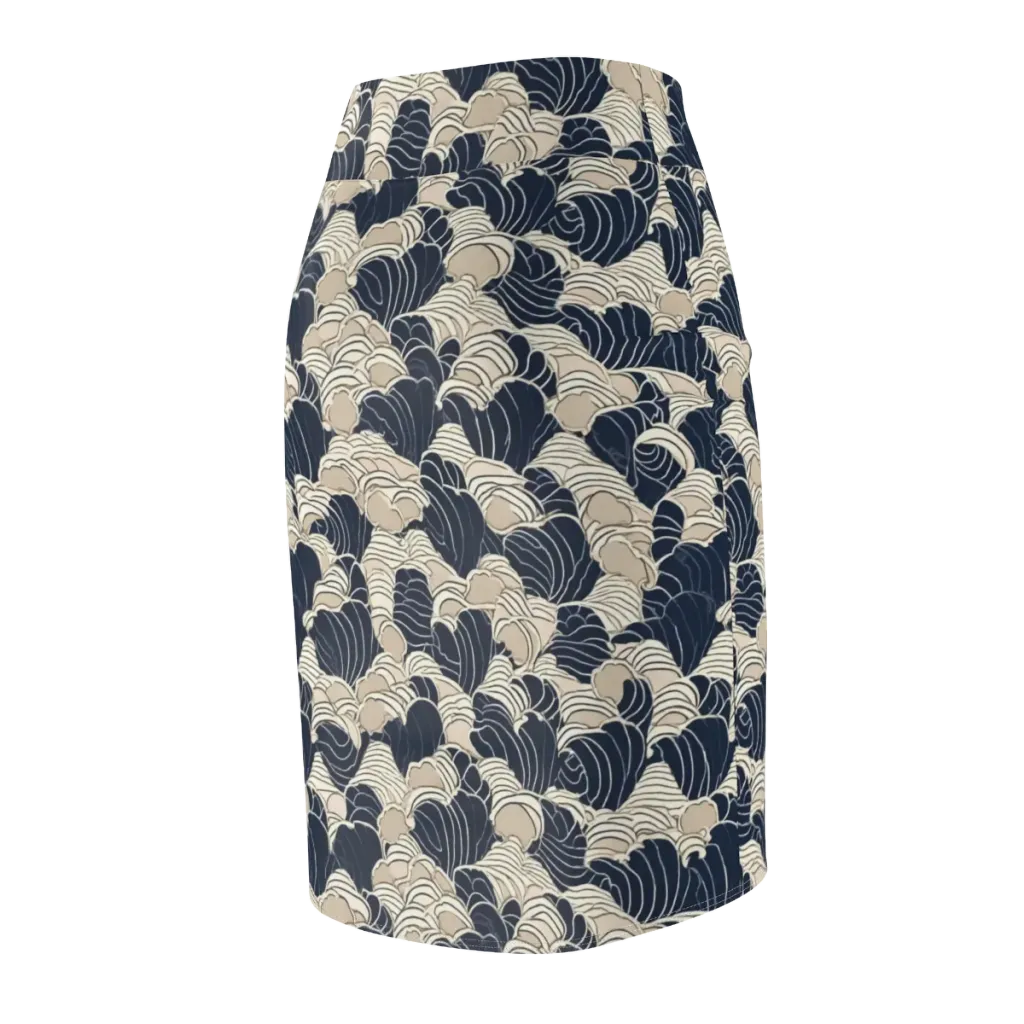 Midnight Conch on Pencil Skirt — Back Side