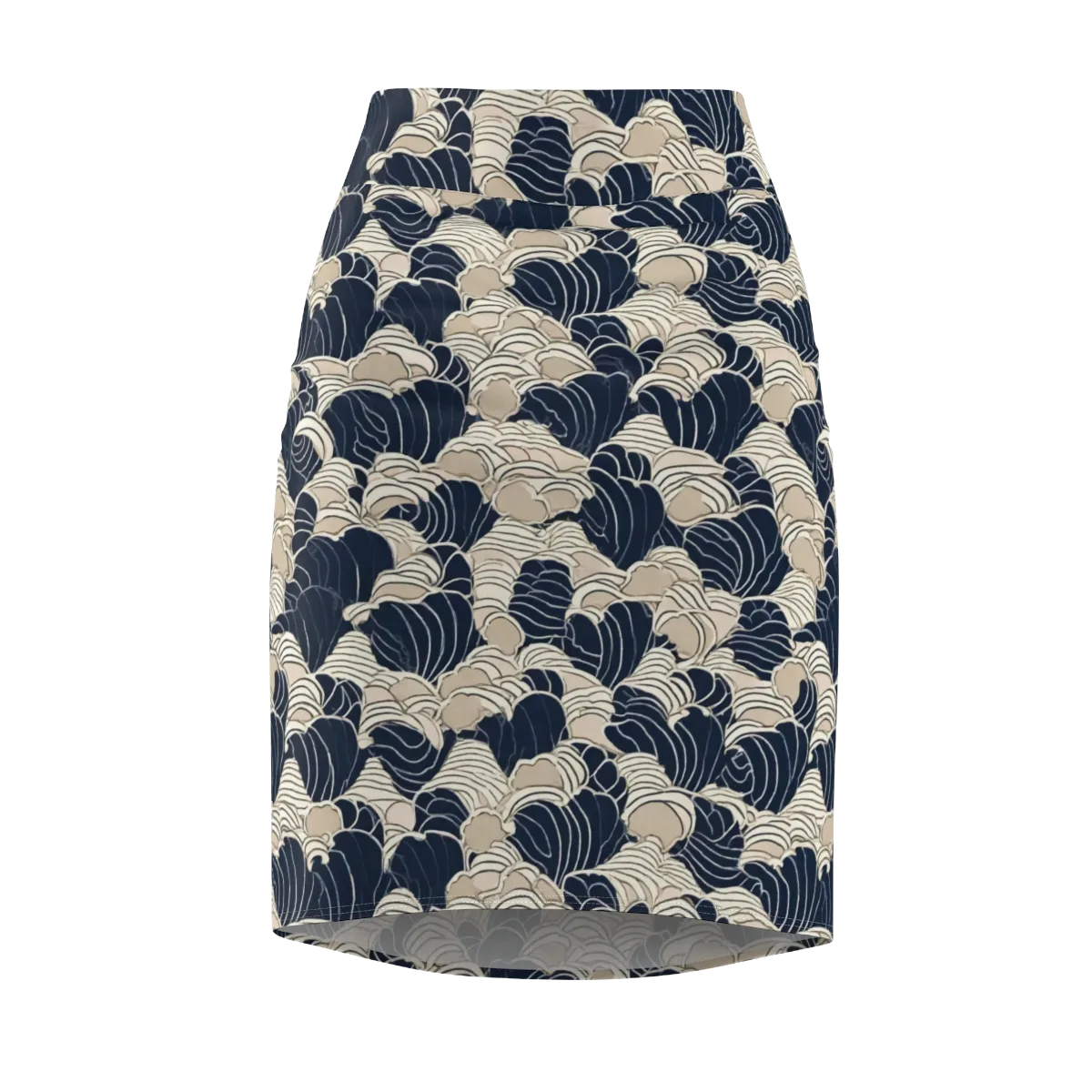 Midnight Conch on Pencil Skirt — Front