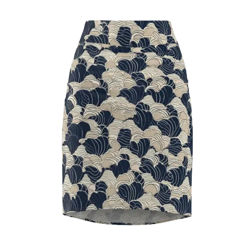 Midnight Conch on a Pencil Skirt