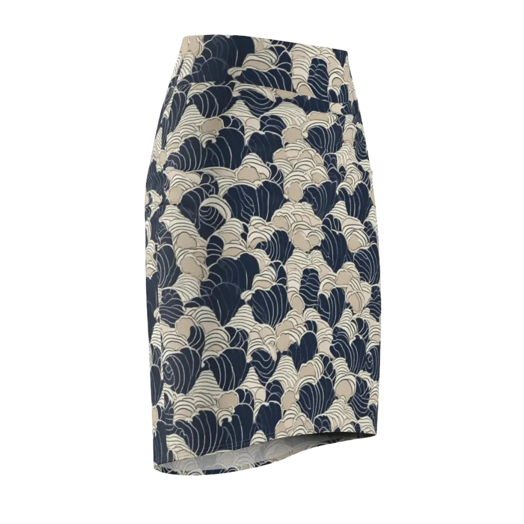Midnight Conch on Pencil Skirt — Front Side