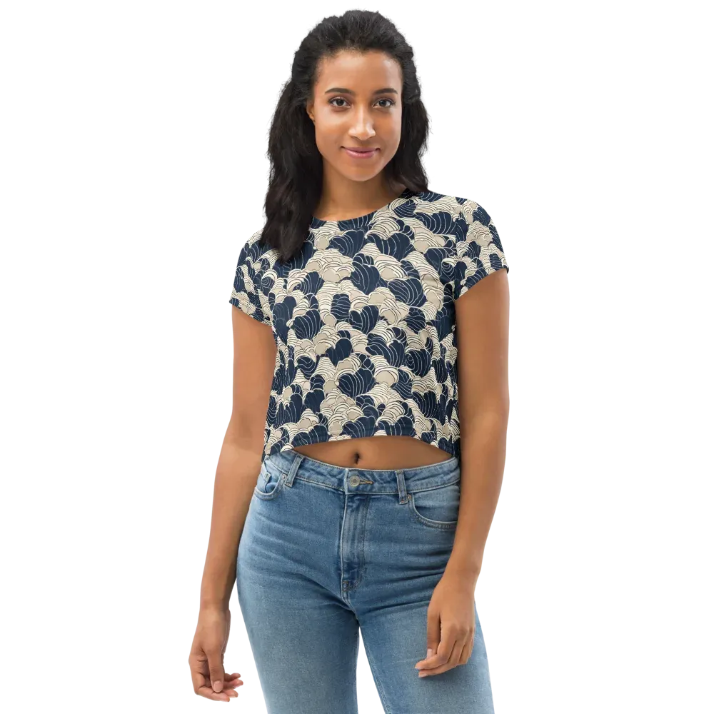 Midnight Conch on Crop Tee — Front