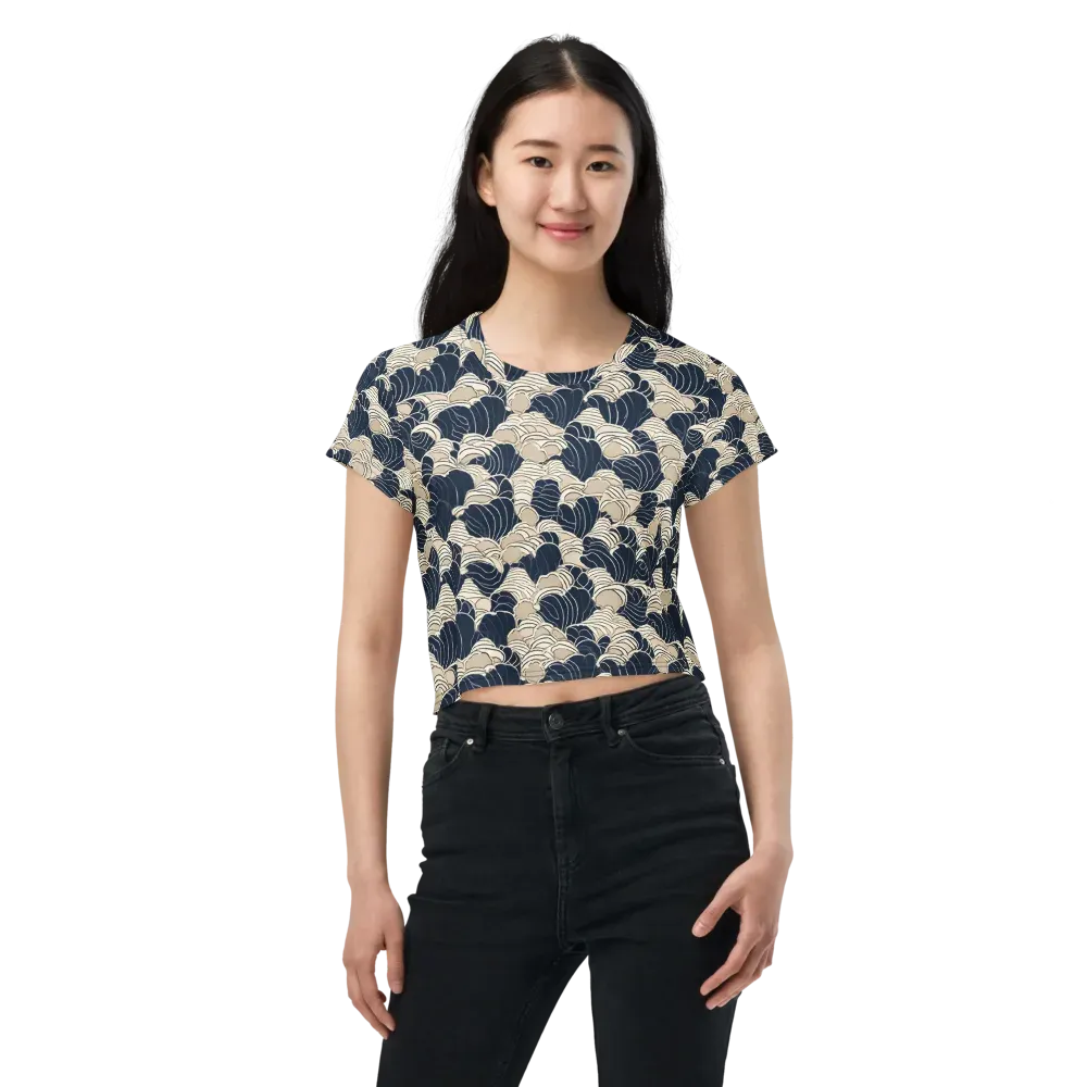 Midnight Conch on Crop Tee — Front