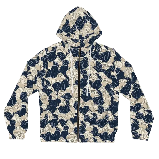 Midnight Conch on a Women's Full-Zip Hoodie