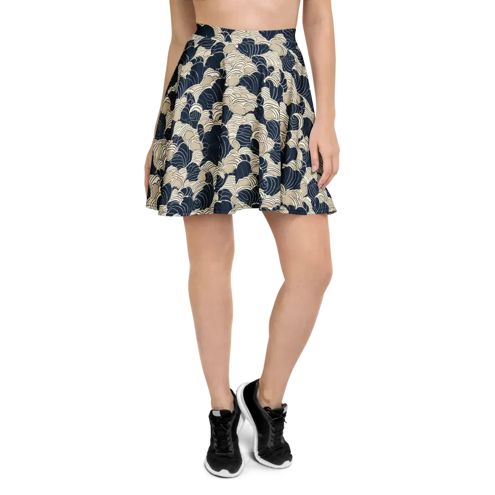 Midnight Conch on Skater Skirt — Front