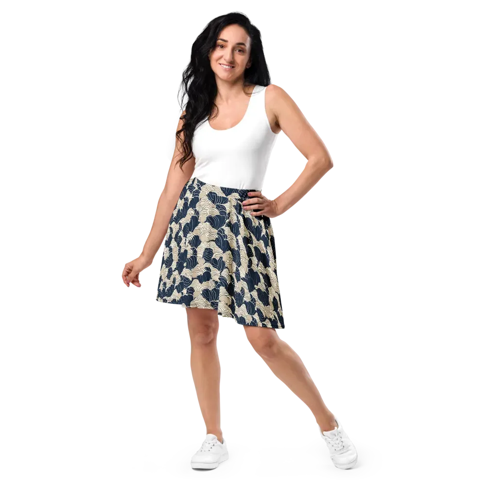 Midnight Conch on Skater Skirt — Front