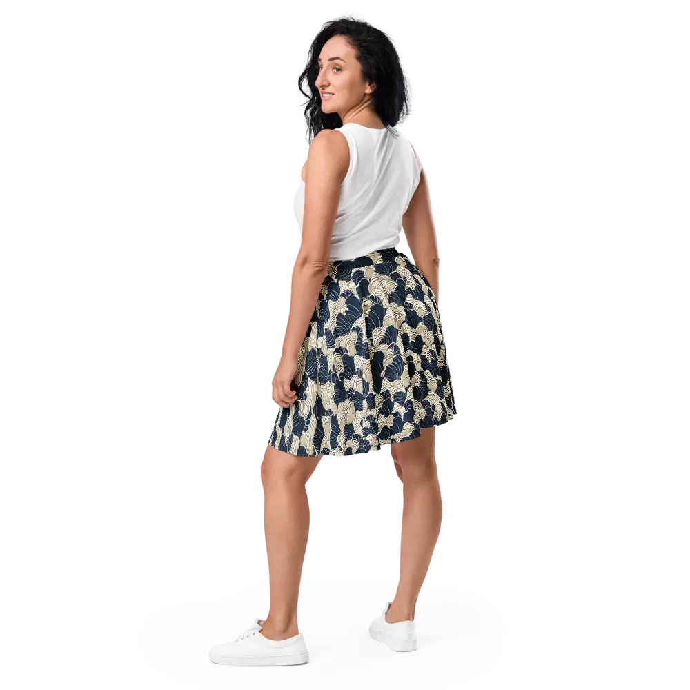 Midnight Conch on Skater Skirt — Back