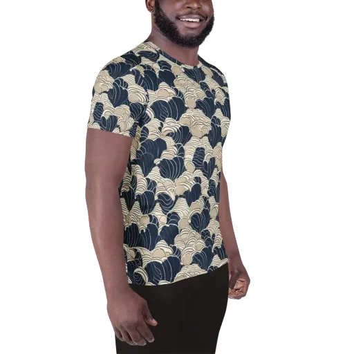 Midnight Conch on a Men's Athletic T-Shirt
