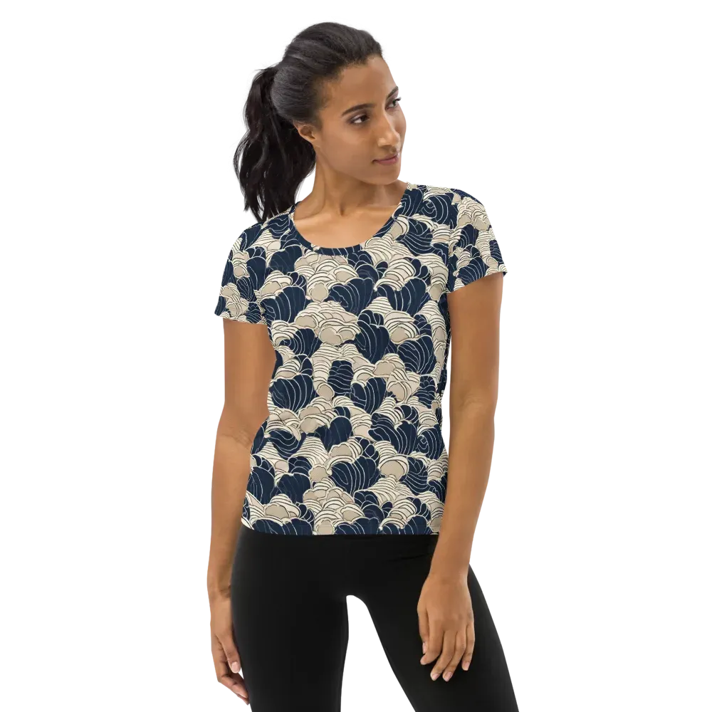 Midnight Conch on Women's Athletic T-Shirt — Front