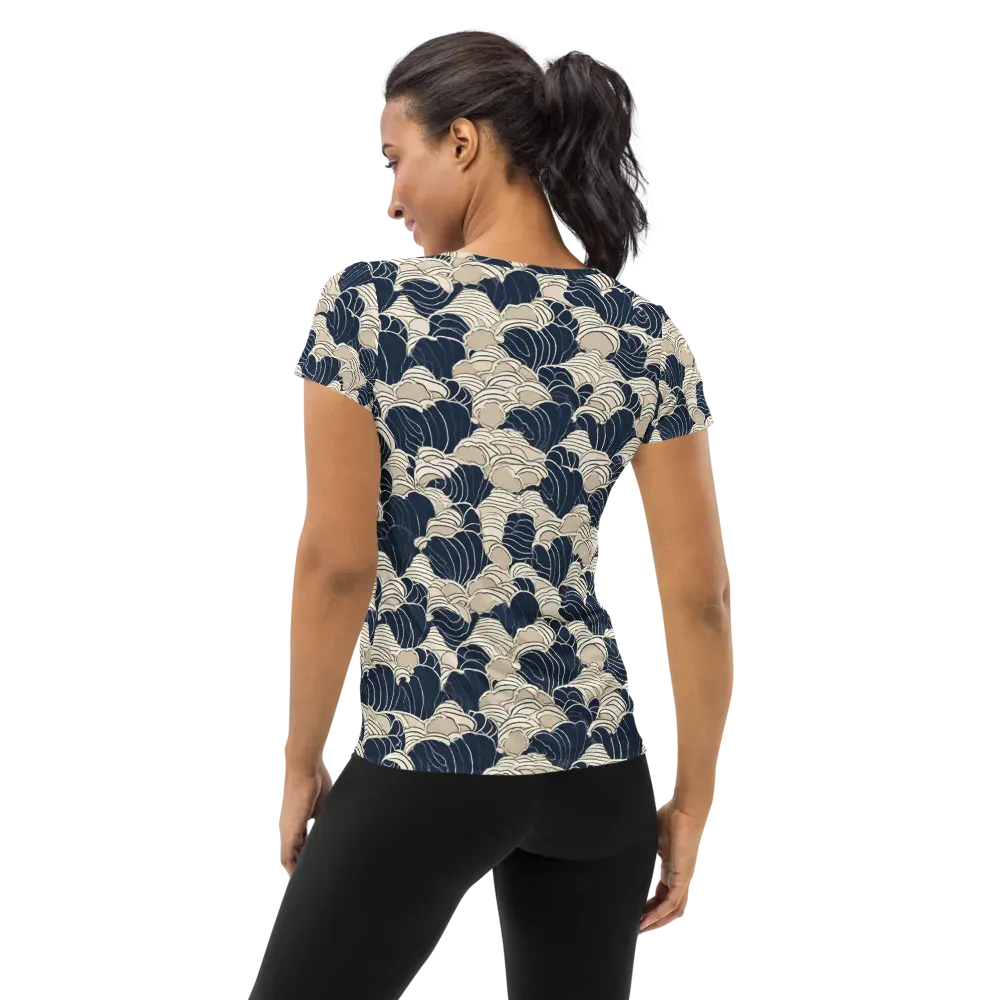 Midnight Conch on Women's Athletic T-Shirt — Back