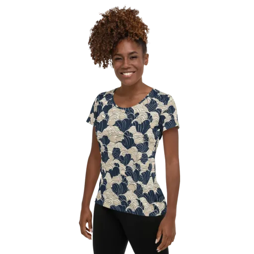 Midnight Conch on a Women's Athletic T-Shirt