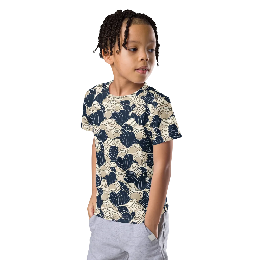 Midnight Conch on Kids Crew Neck T-Shirt — Left Front