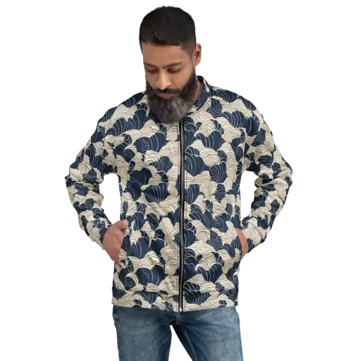 Midnight Conch on a Bomber Jacket
