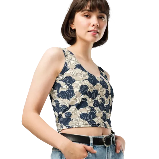 Midnight Conch on a Crop Top
