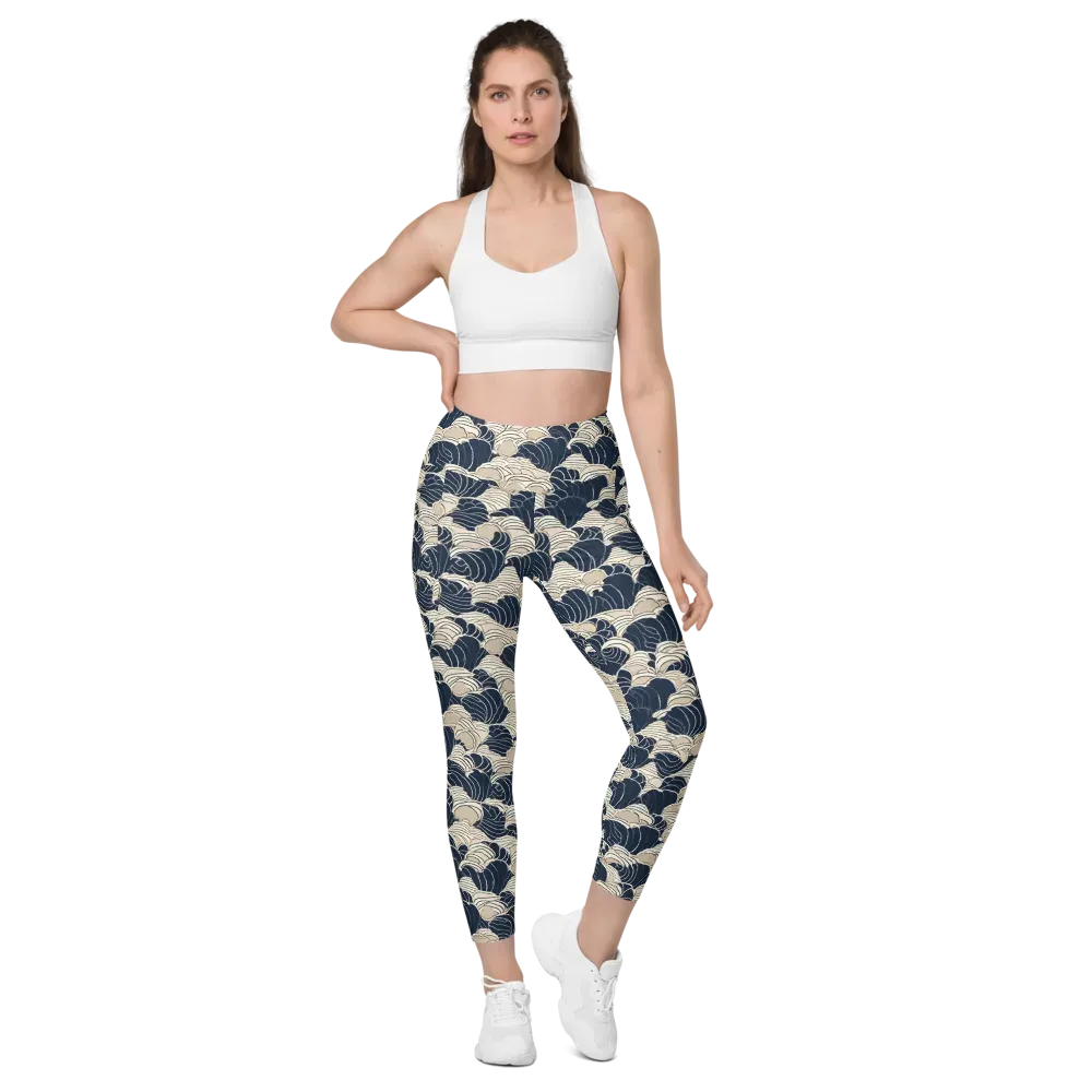 Midnight Conch on Leggings with Pockets — Front