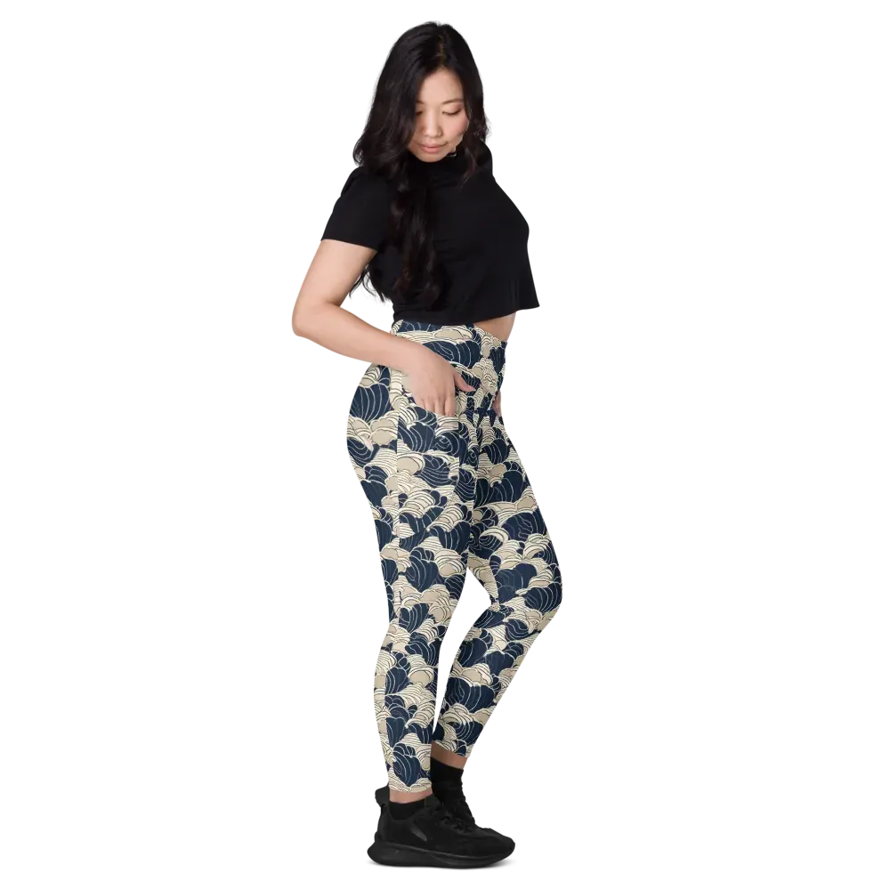 Midnight Conch on Leggings with Pockets — Right