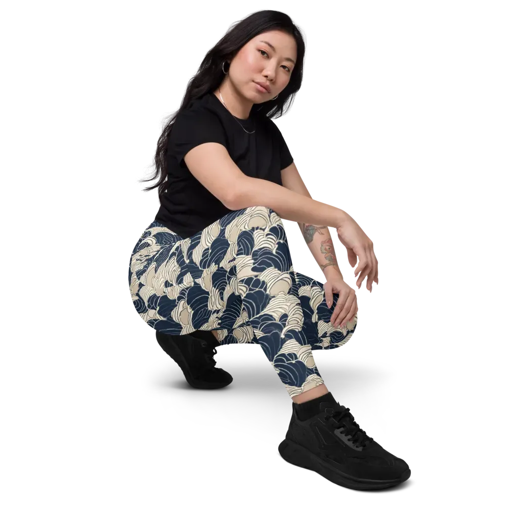 Midnight Conch on Leggings with Pockets — Right Front