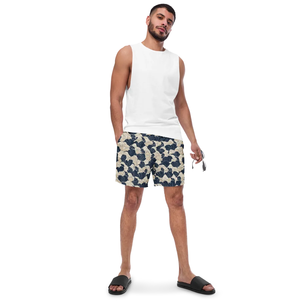 Midnight Conch on Swim Trunks — Front
