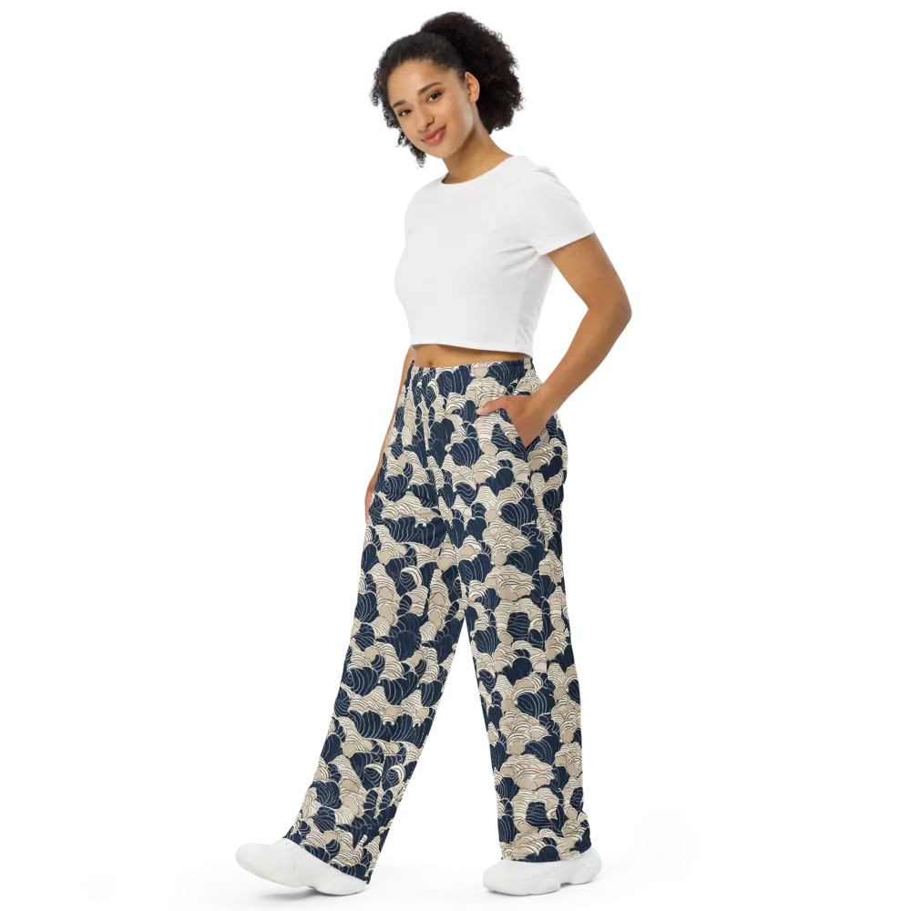 Midnight Conch on Wide-Leg Pants — Left Front