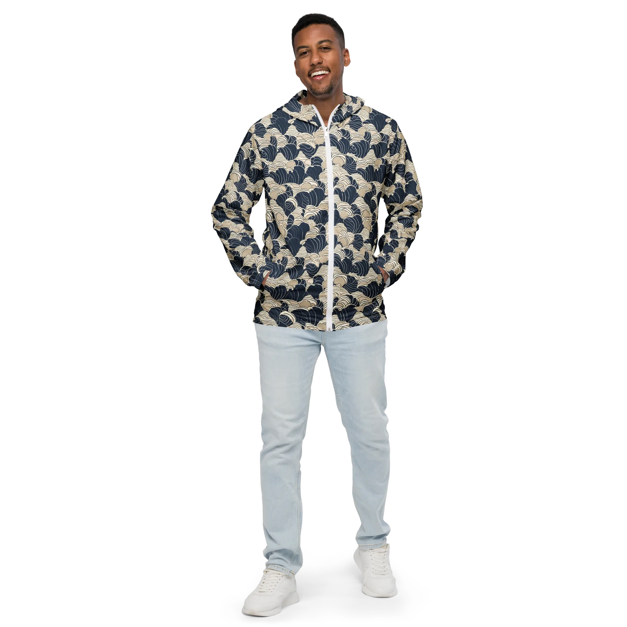 Midnight Conch on Men's Windbreaker — Front