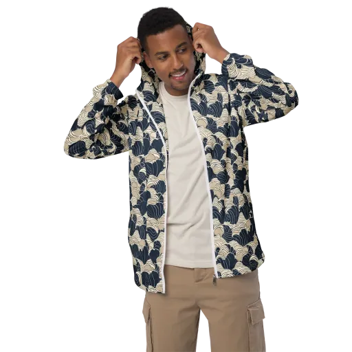Midnight Conch on a Men's Windbreaker