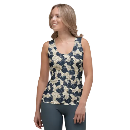 Midnight Conch on a Women's Tank Top