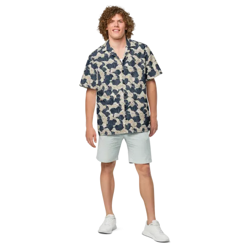 Midnight Conch on a Button Shirt