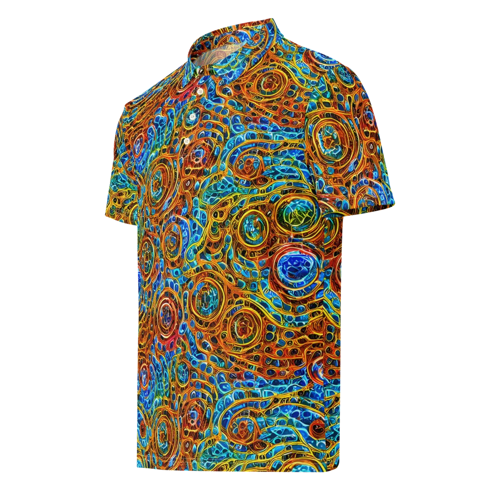 Electric Mandala on Men's Slim Fit Polo Shirt — Left Front