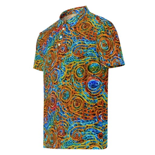 Electric Mandala on a Men's Slim Fit Polo Shirt