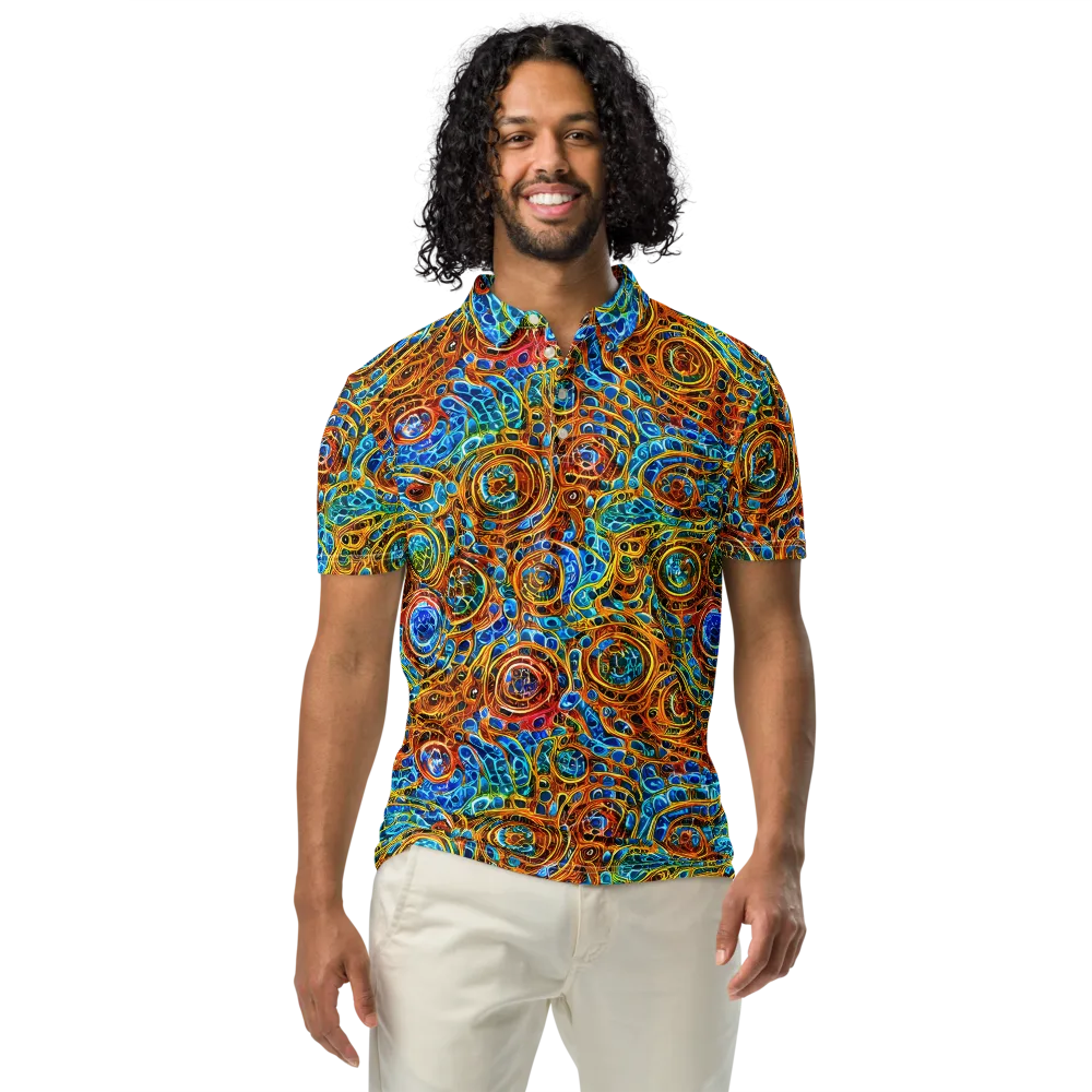Electric Mandala on Men's Slim Fit Polo Shirt — Front