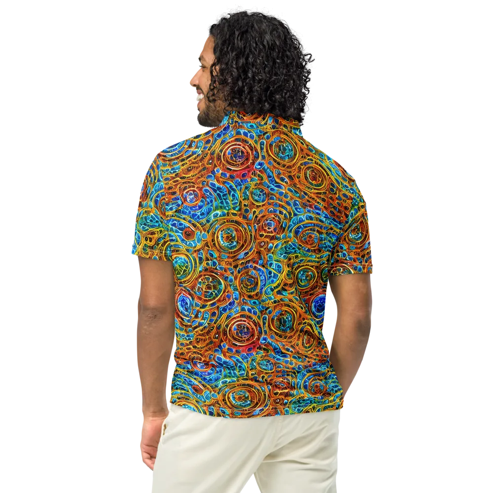 Electric Mandala on Men's Slim Fit Polo Shirt — Back