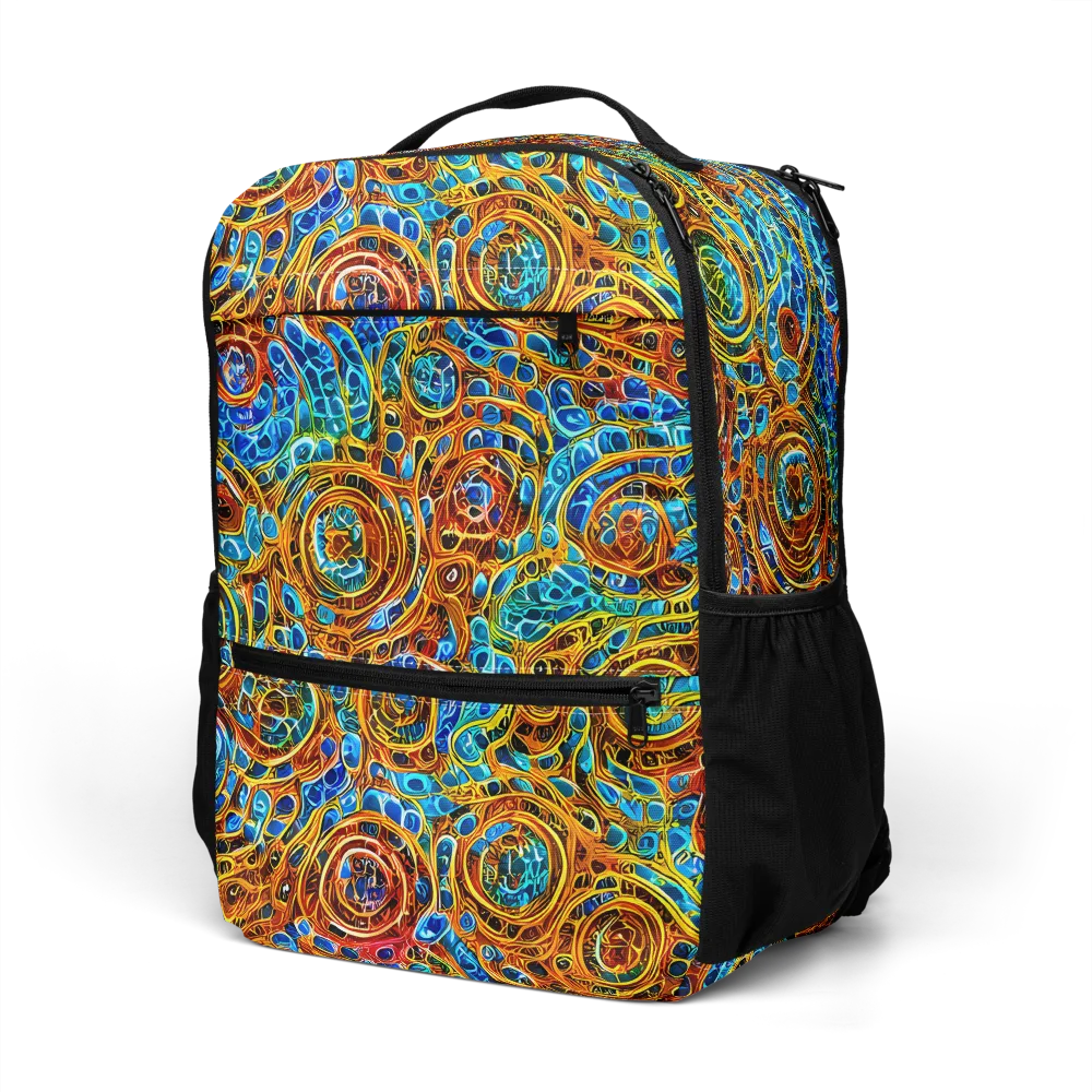 Electric Mandala on Utility Backpack — Left Front