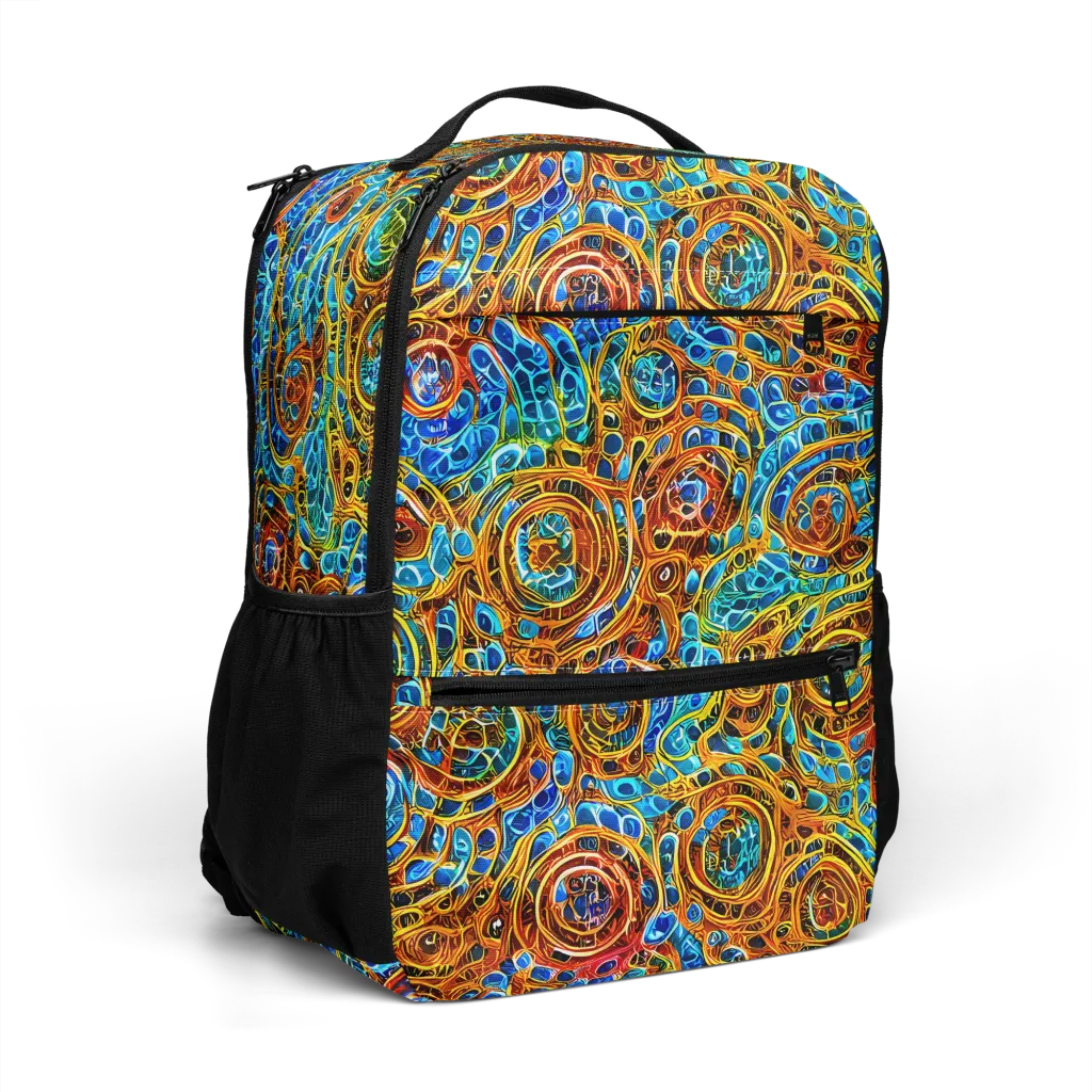 Electric Mandala on Utility Backpack — Right Front