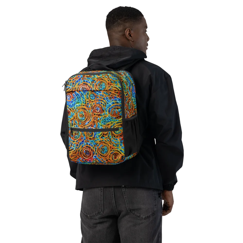 Electric Mandala on Utility Backpack — Back