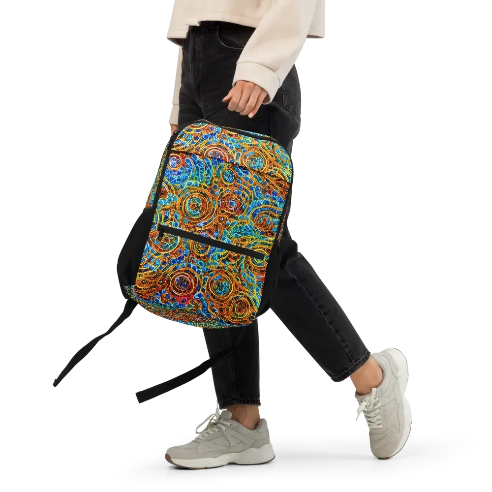 Electric Mandala on Utility Backpack — Front