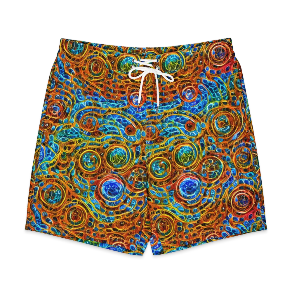 Electric Mandala on Men's Board Shorts — Front