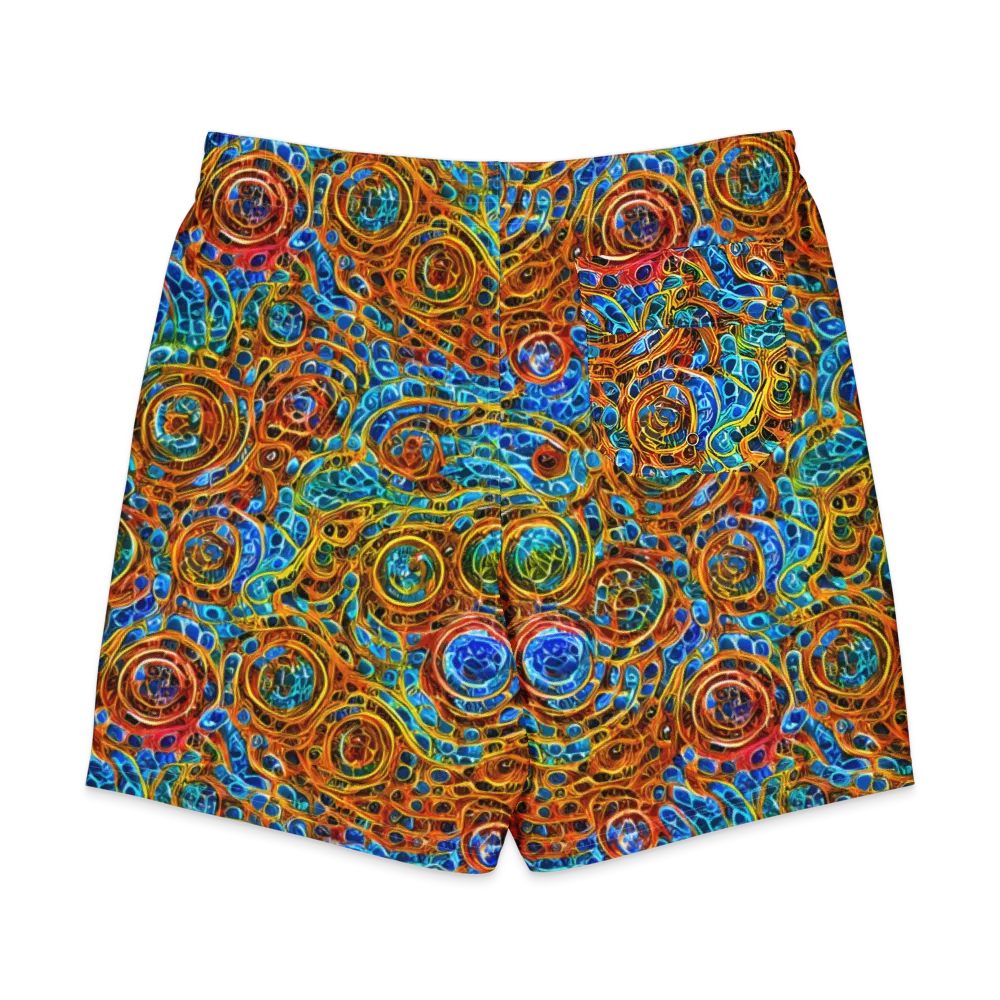 Electric Mandala on Men's Board Shorts — Back